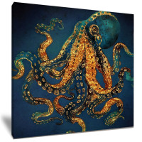 Golden Octopus Deep Blue Sea Ocean