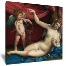 VENUS AND CUPID by Lorenzo Lotto, Italian Renaissance Art