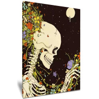 Life After Death Flowers Skull Halloween