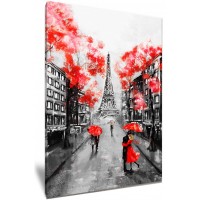 Eiffel Tower Paris Romantic Red