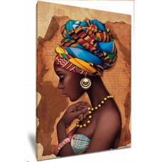 African Woman Yellow Necklace