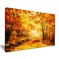 Cozy Amber Autumn Forest Art