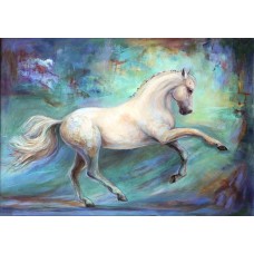 Beautiful White Horse Painting